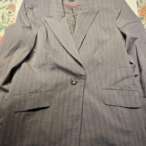 Madison Studio Gray Pinstripe Blazer